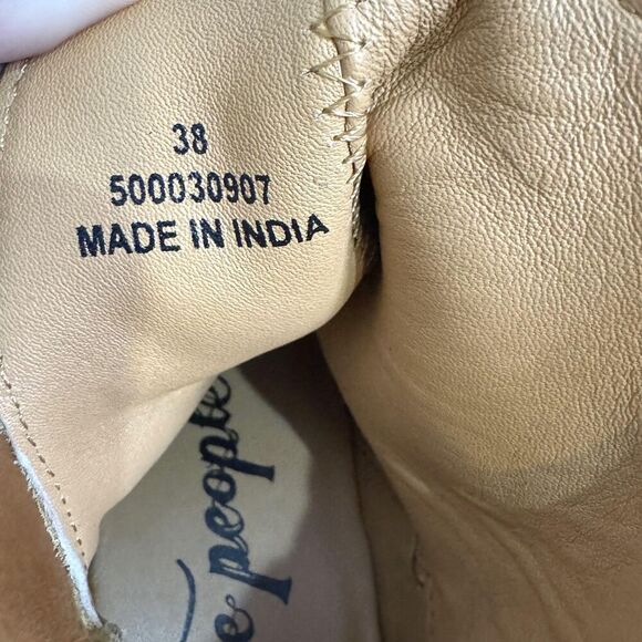 Free People Boots Womens Size 38 Tan Suede Clog Ankle Wrap Wooden Heel 500030907 - Picture 10 of 11